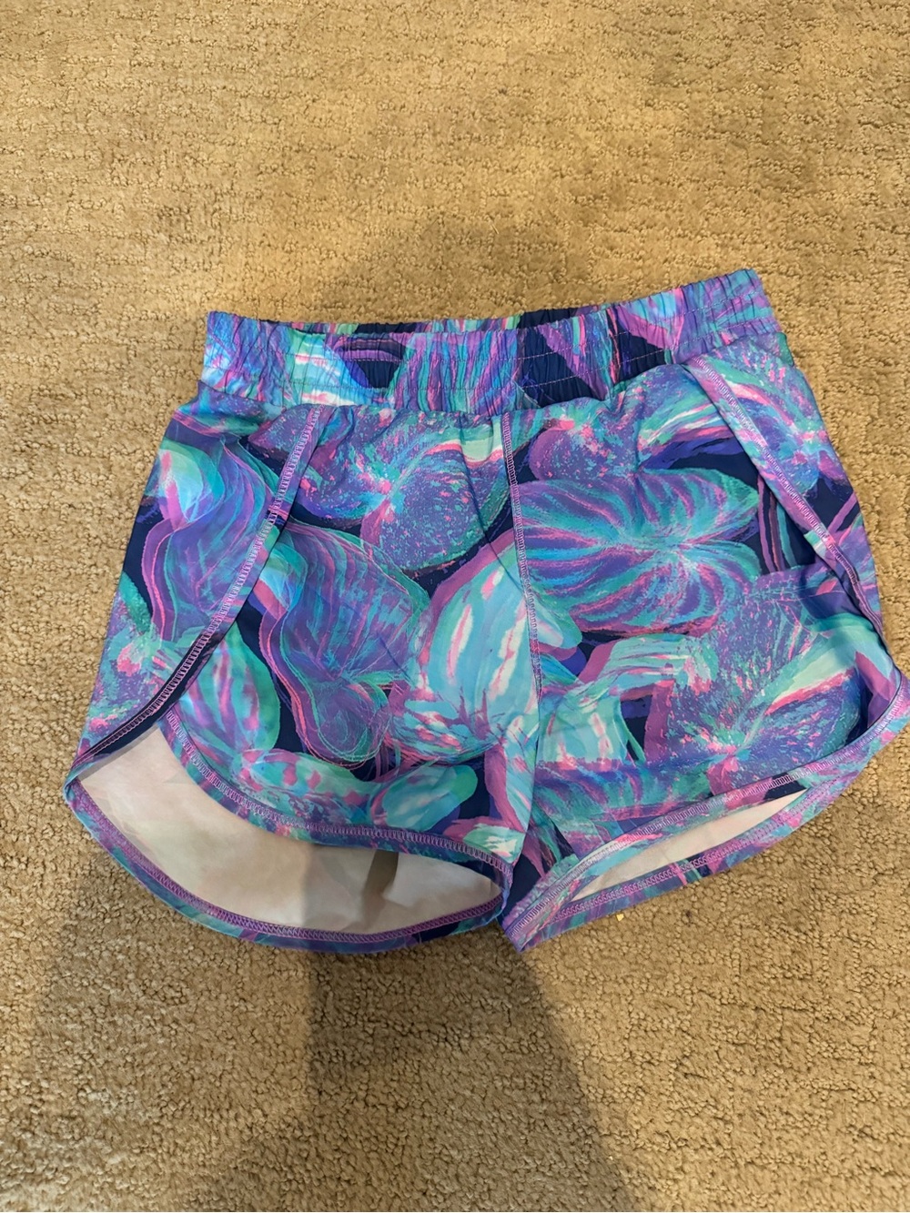 all in motion Teal and Purple Patterned Girls' Athletic Shorts